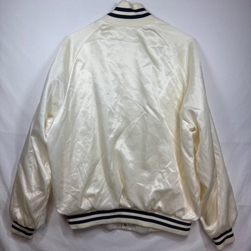 Vintage Daytona Nascar Racing Jacket Cream Satin Bomber Menswear Sz M/L - Picture 10 of 11